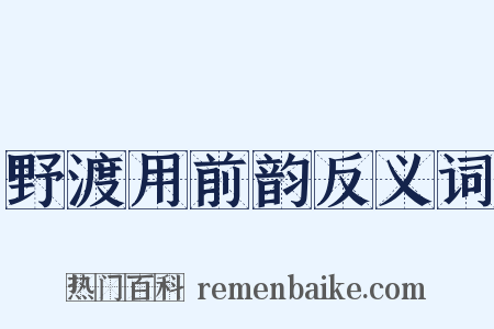 野渡用前韵反义词是什么意思的图片